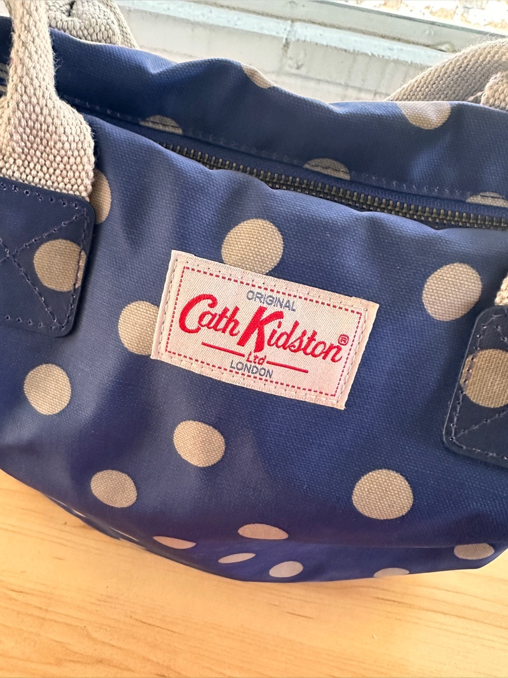 Cath Kidston Navy and Cream Polka Dot Tote - Picture 4 of 14